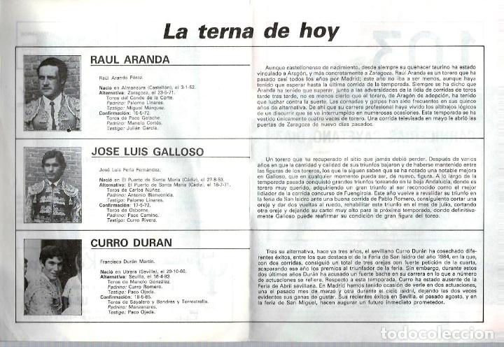 Tauromaquia: PROGRAMA PLAZA DE TOROS LAS VENTAS MADRID.DEL 12 DE OCTUBRE 1986. - Foto 2