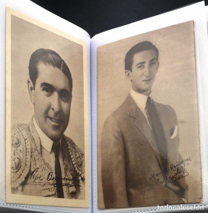 Tauromaquia: LOTE DE 100 POSTALES DE TOREROS DE UN TOTAL DE 106. &Aacute;LBUM BIOGR&Aacute;FICO TAURINO. CURRO MELOJA, 1945