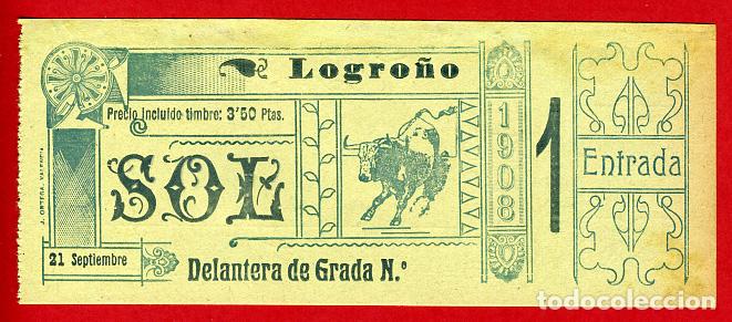 Tauromachia: ANTIGUA ENTRADA TOROS, PLAZA DE LOGRO&Ntilde;O , 1908 , ORIGINAL , ET 2381