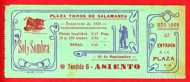 Tauromachia: ANTIGUA ENTRADA TOROS, PLAZA DE SALAMANCA , 1908 , ORIGINAL , ET 2389