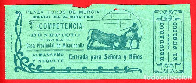 Tauromachia: ANTIGUA ENTRADA TOROS, PLAZA DE MURCIA , 1908 ,ORIGINAL , ET 2395