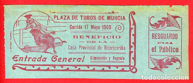 Tauromachia: ANTIGUA ENTRADA TOROS, PLAZA DE MURCIA , 1908 ,ORIGINAL , ET 2398