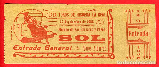 Tauromachia: ANTIGUA ENTRADA TOROS, PLAZA DE HIGUERA LA REAL BADAJOZ , 1908 ,ORIGINAL , ET 2403