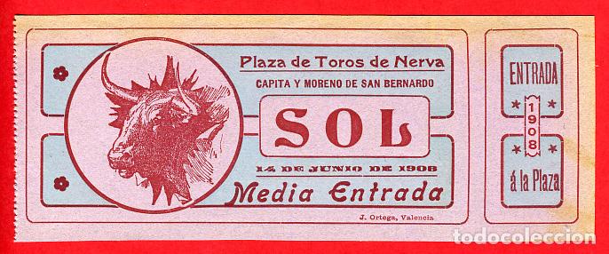 Tauromachia: ANTIGUA ENTRADA TOROS, PLAZA DE NERVA , HUELVA , 1908 ,ORIGINAL , ET 2418