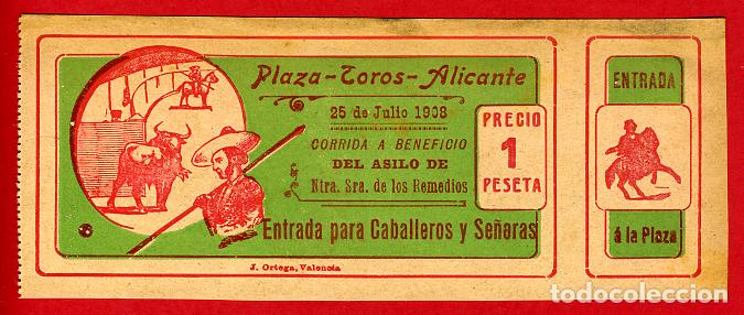 Tauromachia: ANTIGUA ENTRADA TOROS, PLAZA DE ALICANTE , 1908 ,ORIGINAL , ET 2426
