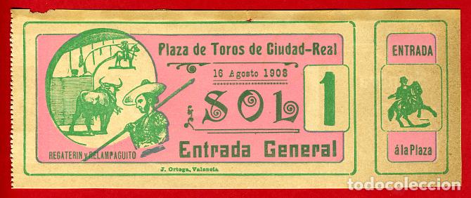 Tauromachia: ANTIGUA ENTRADA TOROS, PLAZA DE CIUDAD REAL , 1908 ,ORIGINAL , ET 2432