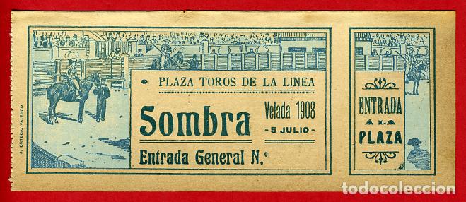 Tauromachia: ANTIGUA ENTRADA TOROS, PLAZA DE LA LINEA DE LA CONCEPCION CADIZ , 1908 ,ORIGINAL , ET 2439