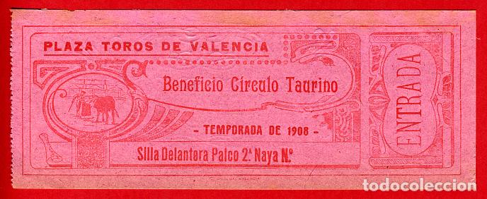 Stierkampf: ANTIGUA ENTRADA TOROS, PLAZA DE VALENCIA , 1908 ,ORIGINAL , ET 2455