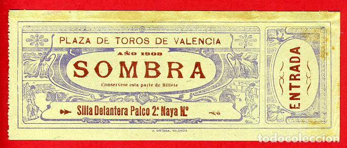 Stierkampf: ANTIGUA ENTRADA TOROS, PLAZA DE VALENCIA , 1908 ,ORIGINAL , ET 2457