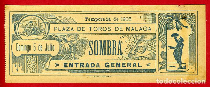 Stierkampf: ANTIGUA ENTRADA TOROS, PLAZA DE MALAGA , 1908 ,ORIGINAL , ET 2459