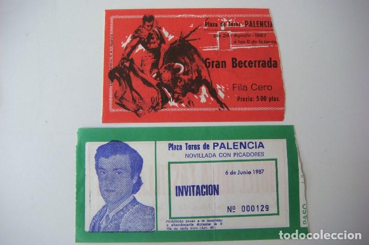 Tauromaquia: ENTRADAS DE TOROS EN PALENCIA 6 DE JUNIO A&Ntilde;O 1987 Y BECERRADA 1987 2-ENTRADAS,CAJ-N&ordm;-29