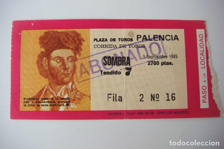 Tauromaquia: ENTRADAS DE TOROS EN PALENCIA A&Ntilde;O 1985 FERIA LOTE DE 4 ENTRADAS FECHAS DISTINTAS,CAJ-N&ordm;-29
