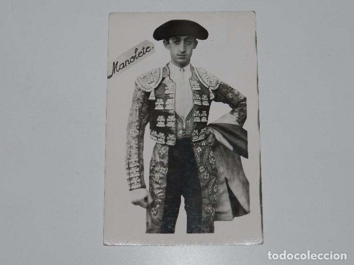 Tauromaquia: POSTAL FOTOGRAFICA DE MANOLETE , REVERSO SIN DIVIDIR, 14 X 9 CM, BUEN ESTADO