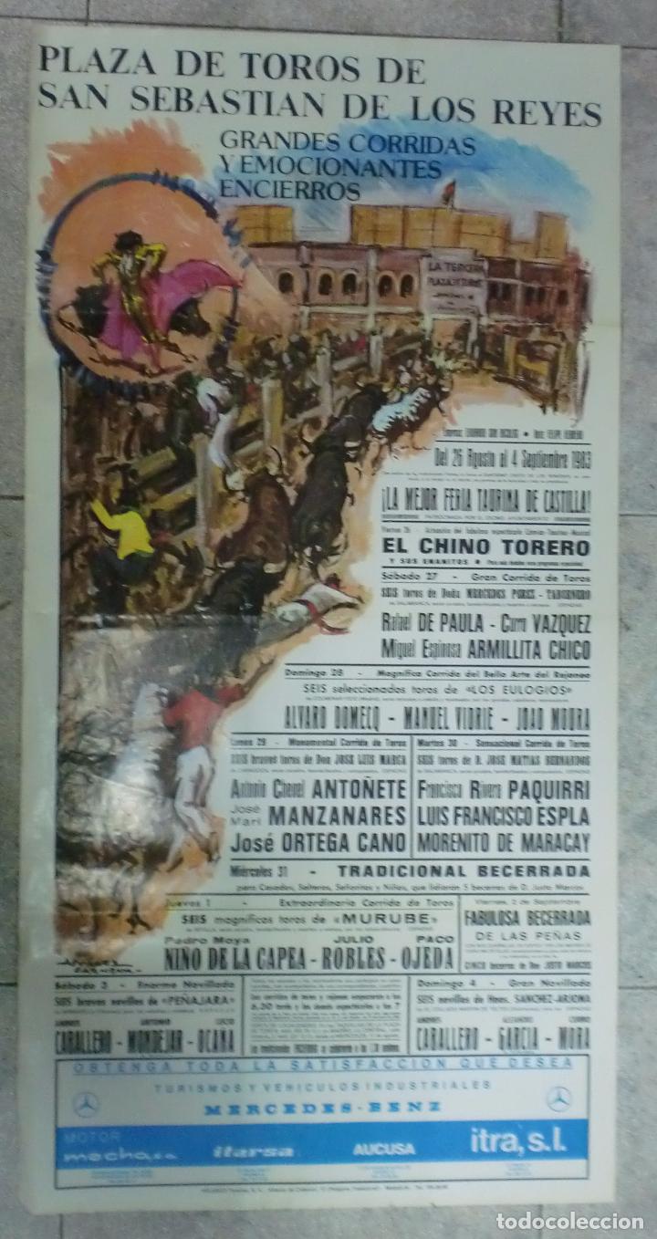 Tauromachia: CARTEL. PLAZA DE TOROS DE SAN SEBASTIAN DE LOS REYES. 1983. GRANDES CORRIDAS Y ENCIERROS