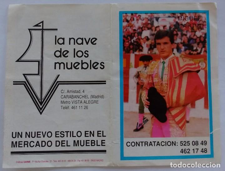 Tauromaquia: PROGRAMA DE LA FERIA TAURINA DE LA COMUNIDAD Y SAN ISIDRO 1992. MIGUEL MARTIN