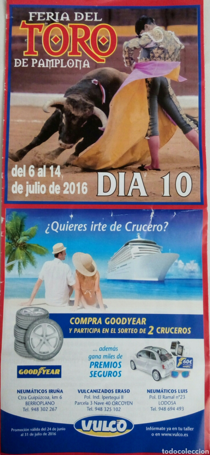 Tauromaquia: PROGRAMA TOROS EN PAMPLONA 2016 - Foto 1