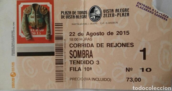 Tauromachia: ENTRADA PLAZA DE TOROS DE BILBAO 2015