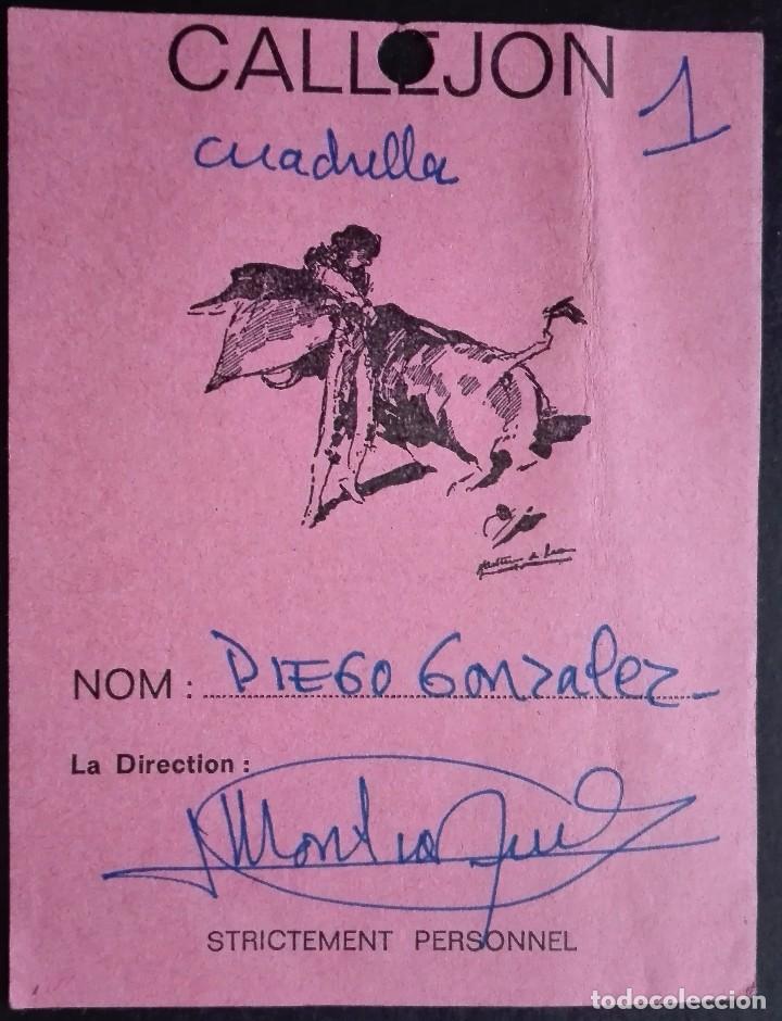 Tauromaquia: PASE DE CALLEJON PLAZA DE TOROS DE ISTRES, FRANCIA 1994