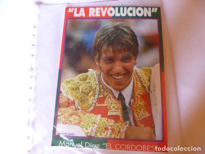 Tauromaquia: foto de Manuel Diaz El Cordobes con dedicatoria al dorso