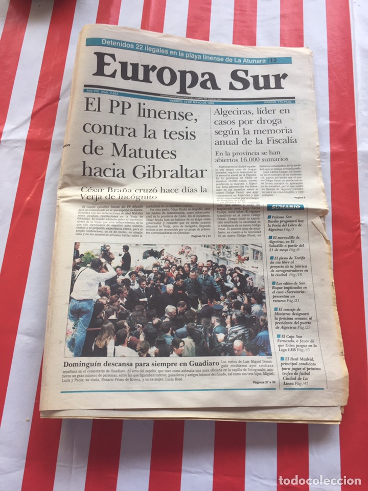 Tauromaquia: Diario Europa Sur. Fallecimiento Luis Miguel Domingu&iacute;n
