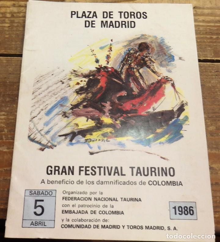 Tauromaquia: MADRID, 1986, PROGRAMA MANO FESTIVAL, ANTO&Ntilde;ETE, EL CORDOBES, JOSELITO, PALOMO LINARES, ETC