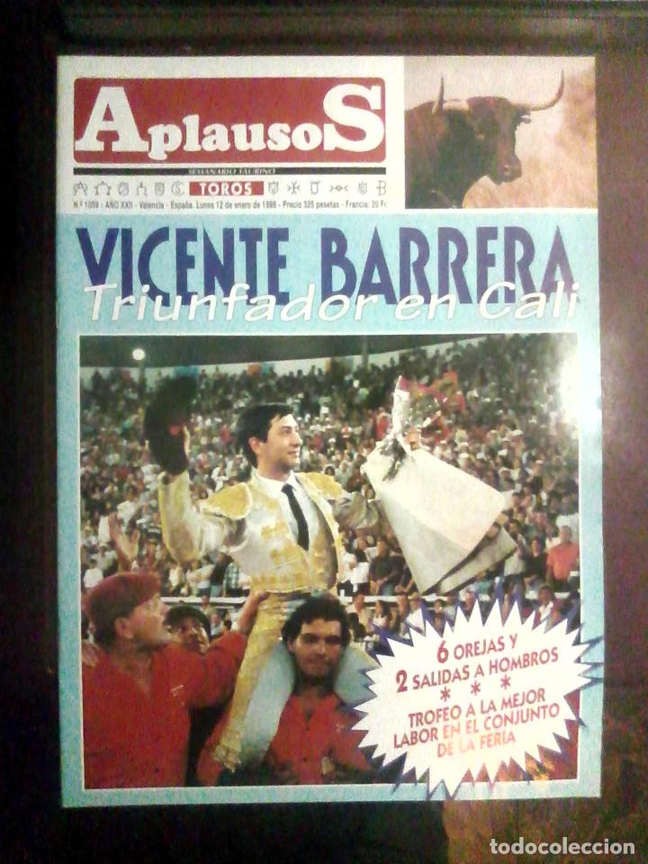 Tauromaquia: Revista Aplausos , n.&ordm; 1059, 12 de enero de 1998 - Vicente Barrera, Cali