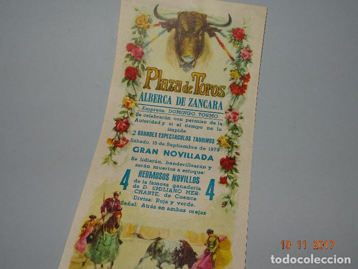 Tauromachia: Antiguo Cartel de Toros en ALBERCA DE Z&Aacute;NCARA (Cuenca) GRAN NOVILLADA A&ntilde;o 1979