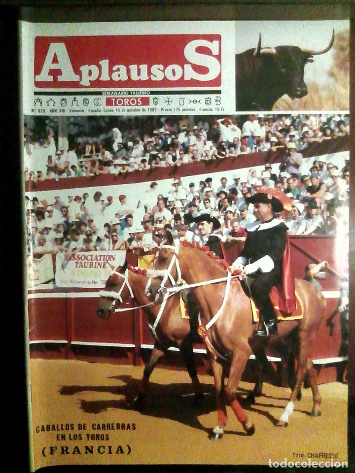 Tauromaquia: Revista Aplausos N.&ordm; 629, 16 de octubre de 1989 - Caballos de carreras en los toros, Francia