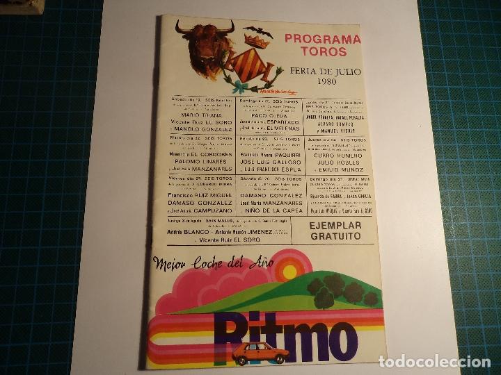 Tauromaquia: programa toros valencia 80. 32 paginas. contiene el poster. (e-28). - Foto 1