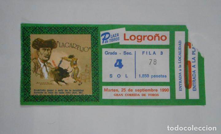 Tauromachie: ENTRADA PLAZA DE TOROS DE LOGRO&Ntilde;O. 25 DE SEPTIEMBRE DE 1990. CORRIDA DE TOROS LAGARTIJO. TDKP1