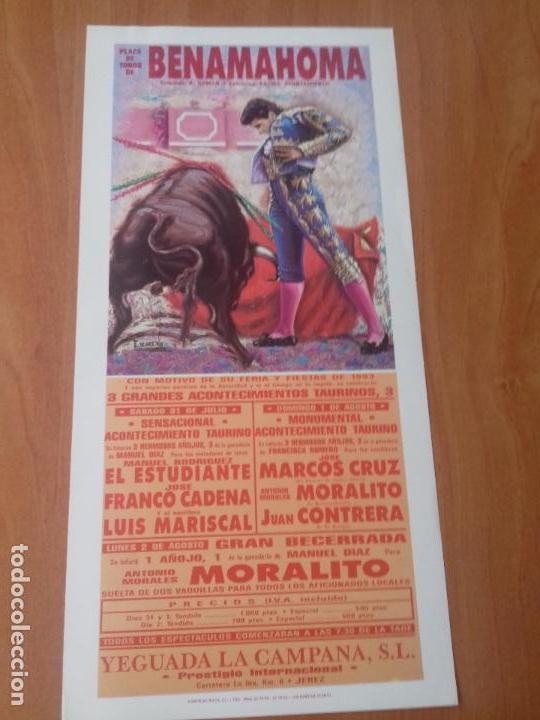 Tauromaquia: CARTEL. BENAMAHOMA. 1993. M. R. EL ESTUDIANTE. J. FRANCO CADENA. LUIS MARISCAL. J. MARCOS CRUZ.