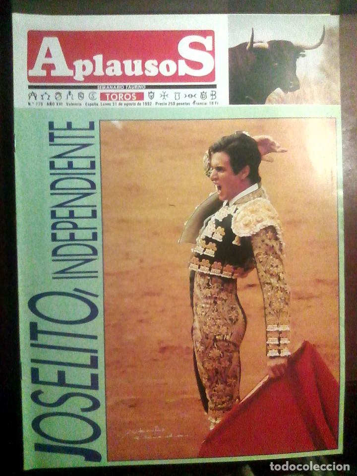 Tauromaquia: Revista Aplausos N.&ordm; 779, 31 de agosto 1992 - Joselito, independiente