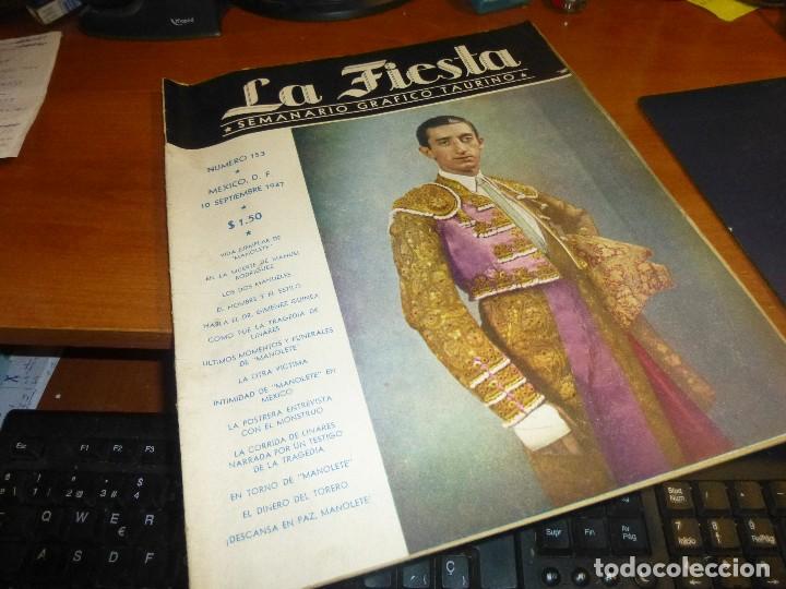 Tauromaquia: la fiesta, semanario grafico taurino de mexico, num. 153 sep. 1947, especial muerte de manolete