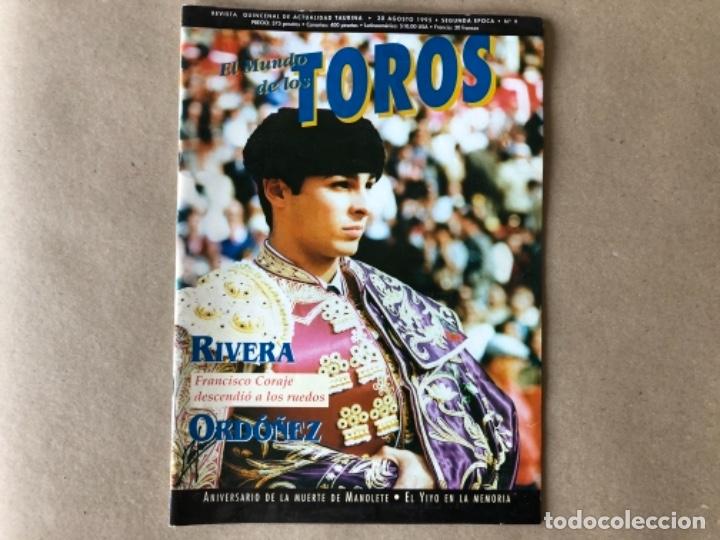 Tauromaquia: EL MUNDO DE LOS TOROS. REVISTA N&deg;9 30/8/1995. RIVERA ORD&Oacute;&Ntilde;EZ, ANIVERSARIO MUERTE MANOLETE, EL YIYO,
