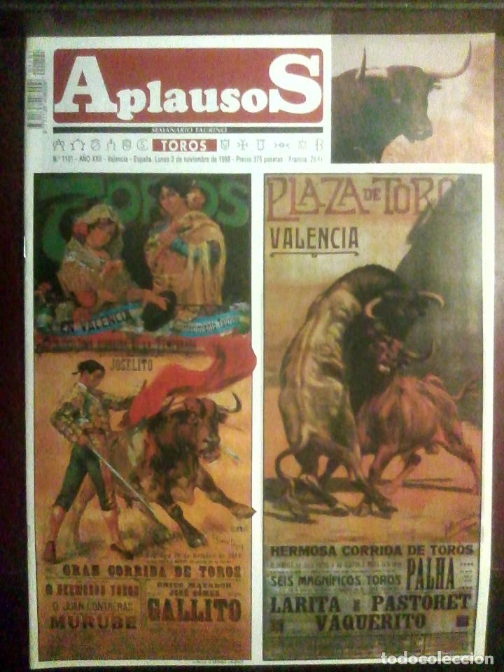 Tauromaquia: Revista Aplausos N.&ordm; 1101, 2 de noviembre 1998 - Plaza Toros Valencia, Joselito, Gallito, Murube