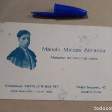 Tauromaquia: MANOLO MAICAS ALMANSA. MATADOR DE NOVILLOS TOROS