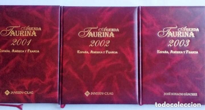 Tauromaquia: AGENDAS TAURINAS 2001-2002-2003   JANSSEN-CILAG. SIN USO. NUEVAS.  TAPAS DE CUERO. EXCELENTE DISE&Ntilde;O.