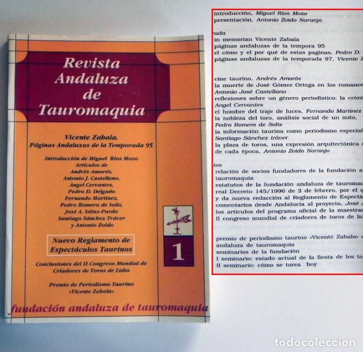 Tauromachie: REVISTA ANDALUZA DE TAUROMAQUIA 1 / 183 P&Aacute;G. TOREO REGLAMENTO ESPECT&Aacute;CULOS TAURINOS CINE PLAZA TOROS