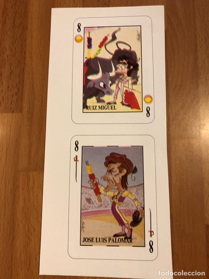 Tauromaquia: 2 cartas edica de p&oacute;ker tauromaquia.caricaturas toreros ruiz Miguel y Jos&eacute; Luis palomar