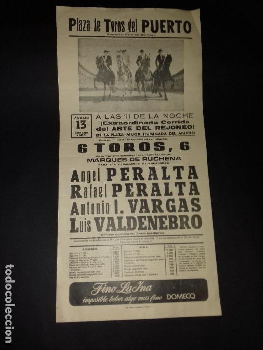 Tauromachie: CARTEL. PUERTO DE SANTA MARIA.1983. ANGEL PERALTA. RAFAEL PERALTA. ANTONIO VARGAS. LUIS VALDENEBRO.