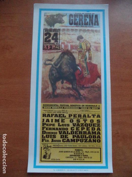 Tauromachie: CARTEL. GERENA. 24-OCTUBRE-1993. RAFAEL PERALTA, OSTOS, VAZQUEZ, CEPEDA, VALDERRAMA, DE PAULOBA.