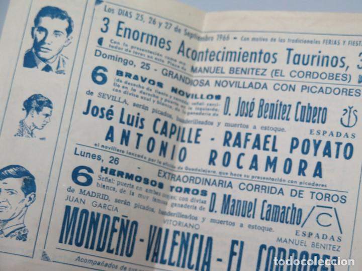 Tauromaquia: PROGRAMA PLAZA DE TOROS GUADALAJARA. 1966 - Foto 2