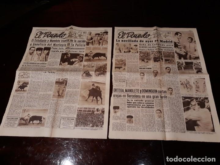 Tauromaquia: DOS PAGINAS  REVISTA EL RUEDO DE JUNIO DE 1944 CON NOTICIAS DE MANOLETE , DOMINGUIN ETCC