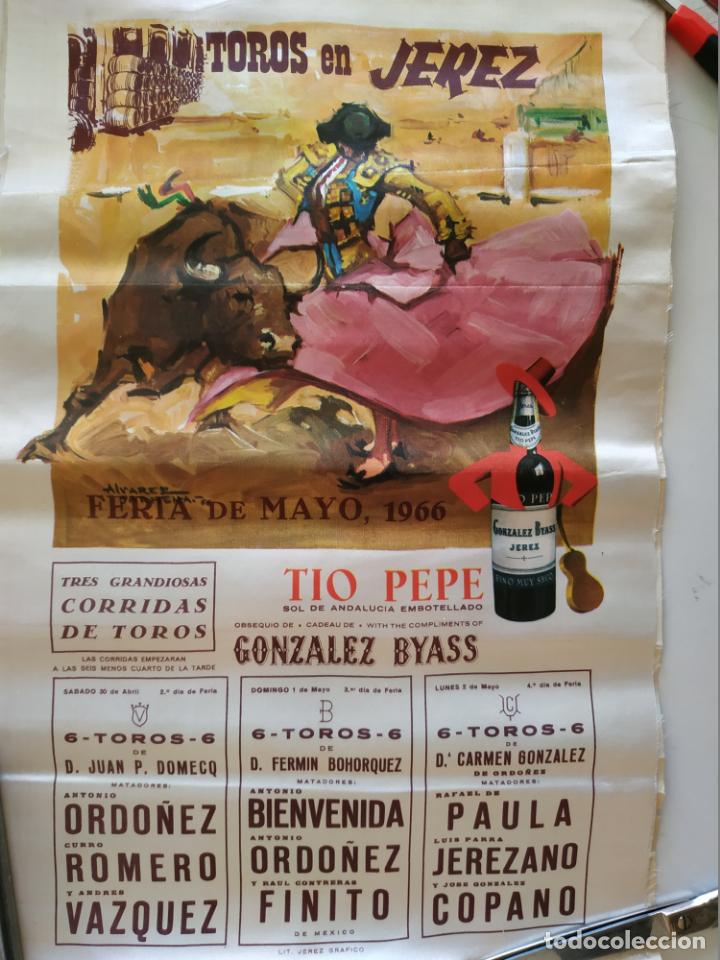 Tauromaquia: CARTEL SEDA TOROS, FERIA MAYO 1966, JEREZ DE LA FRONTERA, TIO PEPE, ORDO&Ntilde;EZ, BIENVENIDA, VAZQUEZ,