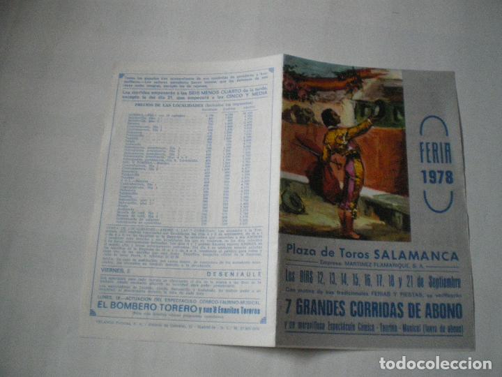 Tauromaquia: PLAZA DE TOROS DE SALAMANCA 1978