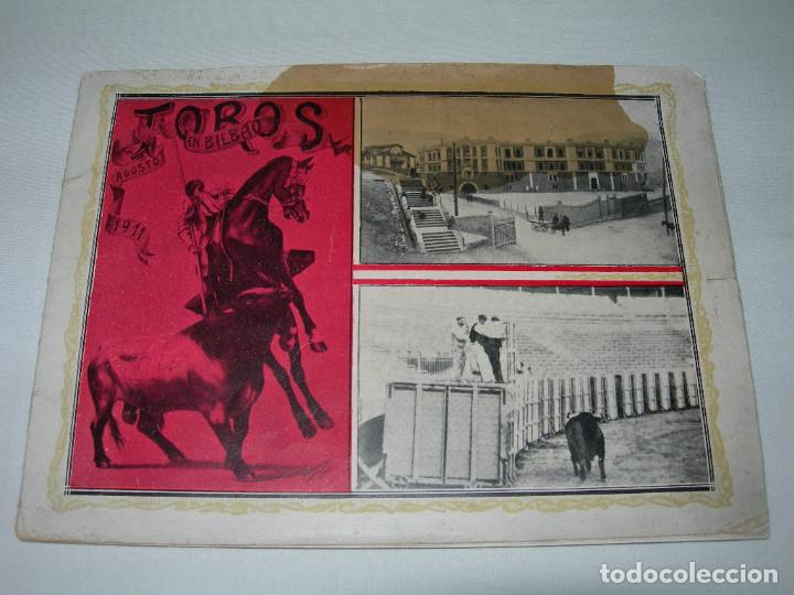 Tauromaquia: MUY ANTIGUO PROGRAMA TAURINO - TOROS EN BILBAO AGOSTO A&Ntilde;O 1911 - CON BOMBITA, COCHERITO, MANOLETE...