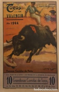 1944 Programa de las 10 grandes corridas de toros en la plaza de toros de Valencia