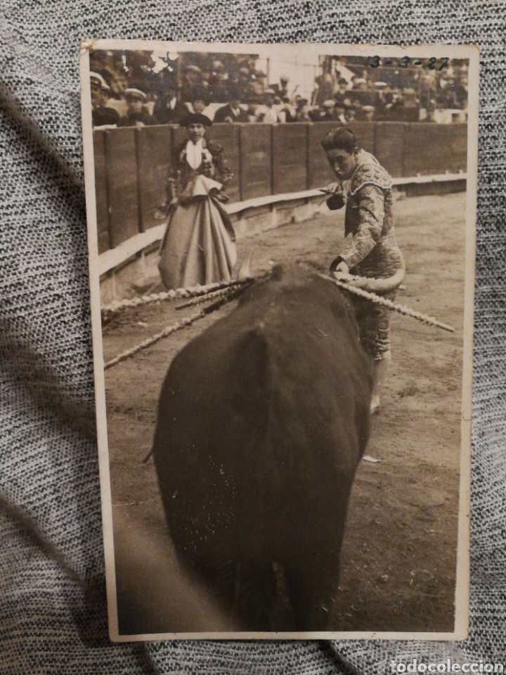 Tauromaquia: INCREIBLE FOTO TARJETA POSTAL TORERO JOSELITO BIENVENIDA, FOTO MATEO CONDE ASALTO A&Ntilde;OS 50.13'5x8'5CM