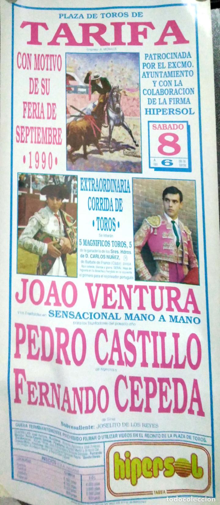Tauromachia: CARTEL. PLAZA DE TOROS DE TARIFA. EXTRAORDINARIA CORRIDA DE TOROS. 1990. LEER.