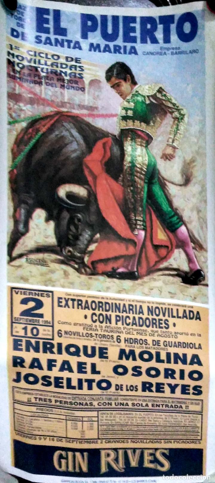 Tauromaquia: CARTEL. EL PUERTO. 1994. ENRIQUE MOLINA, RAFAEL OSORIO Y JOSELITO DE LOS REYES. LEER.